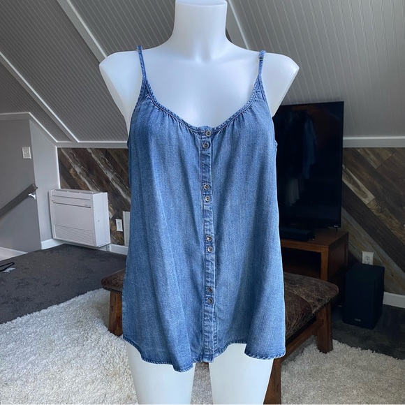 lovestitch Tops - Lovestitch Camisole Buttoned Relaxed Top